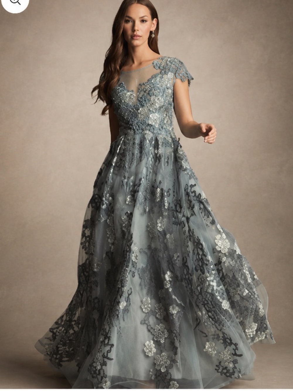NWT Mac Duggal Embellished Embroidered Floral 20294 Evening Gown Size 8